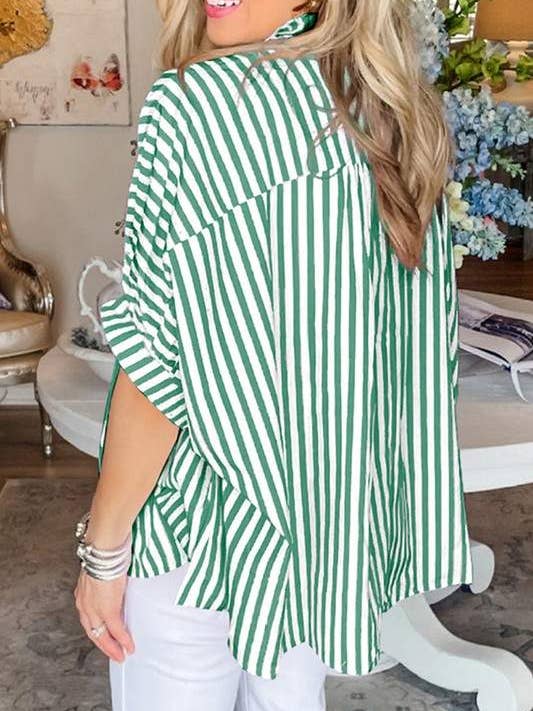 Flarix - Wholesale Button Down Shirt - Women's - striped collared top9