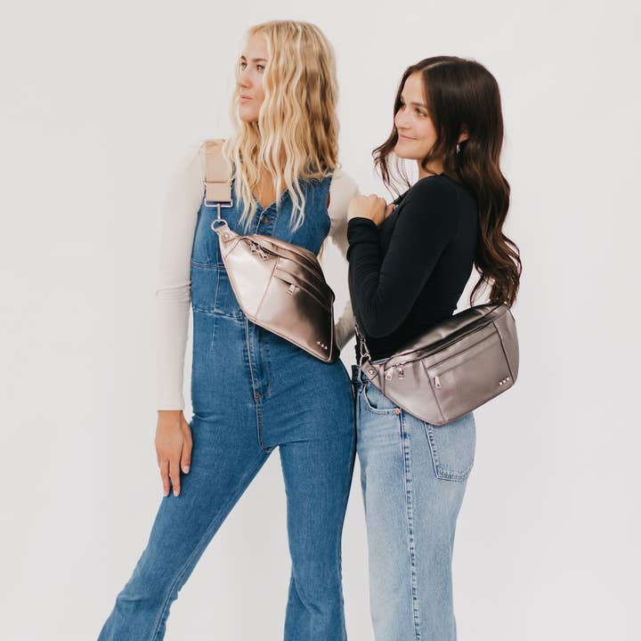 Pretty Simple - Wholesale Belt Bag - Women's - Marley Metallic Oversized Bum Bag