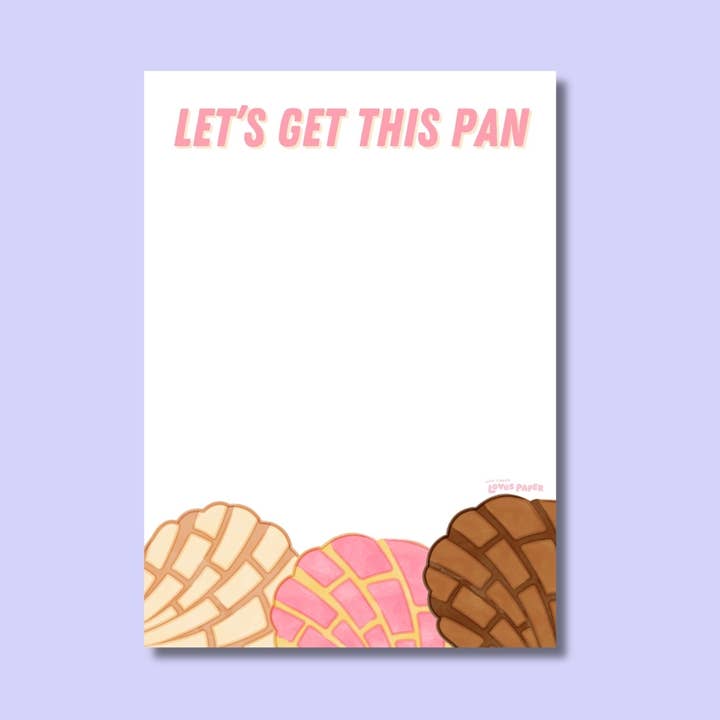 Let's Get This Pan 5x7 Notepad for wholesale by Ana Karen Loves Paper