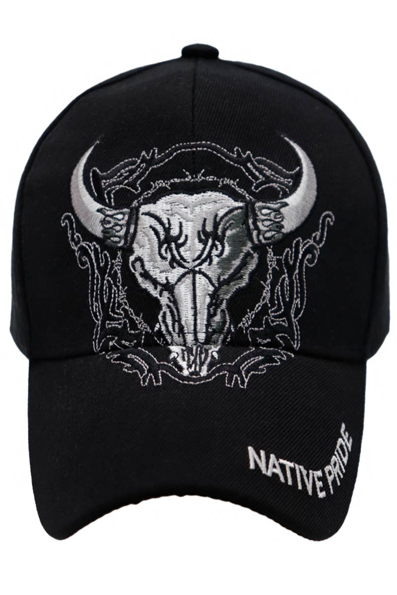 Cap Zone - Wholesale Baseball Cap - Unisex - Fierce Longhorn Skull Native Pride Baseball Cap10