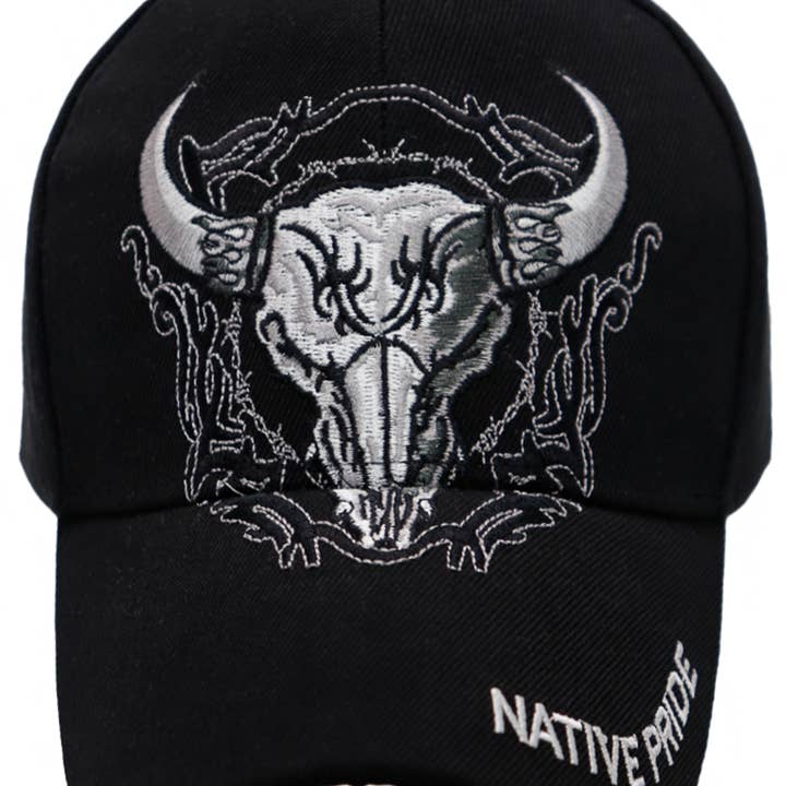 Cap Zone - Wholesale Baseball Cap - Unisex - Fierce Longhorn Skull Native Pride Baseball Cap10