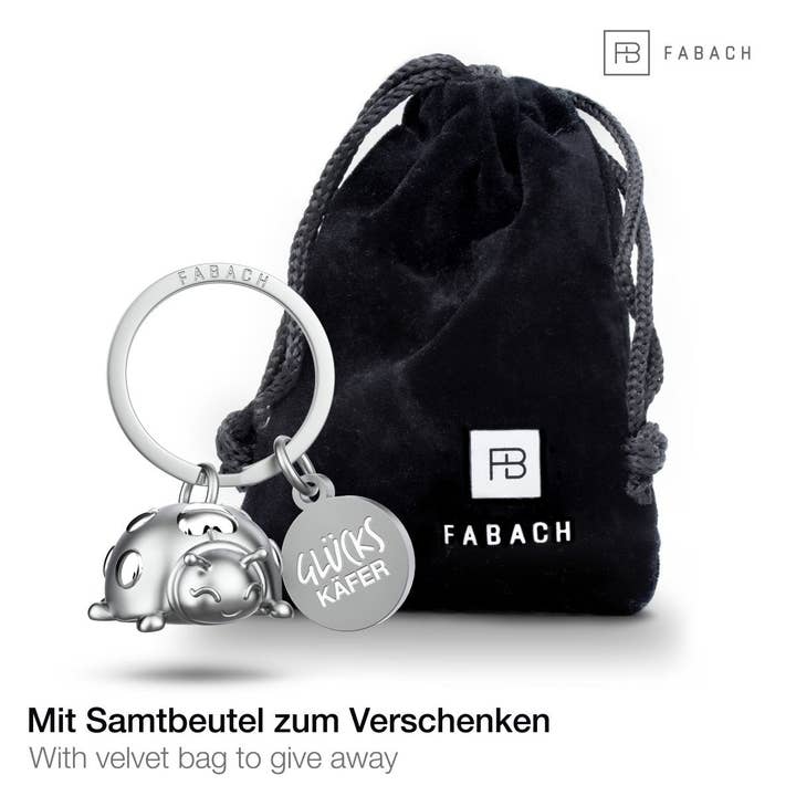 FABACH – Die Schlüsselanhänger-Schmiede - Wholesale Keychain - Unisex - “Glückkäfer” ladybird keyring “Marie” with engraving - lovely lucky charm with heart5