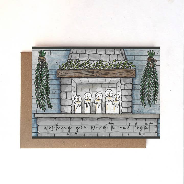 Warmth & Light Holiday Card for wholesale by E R Kess Designs