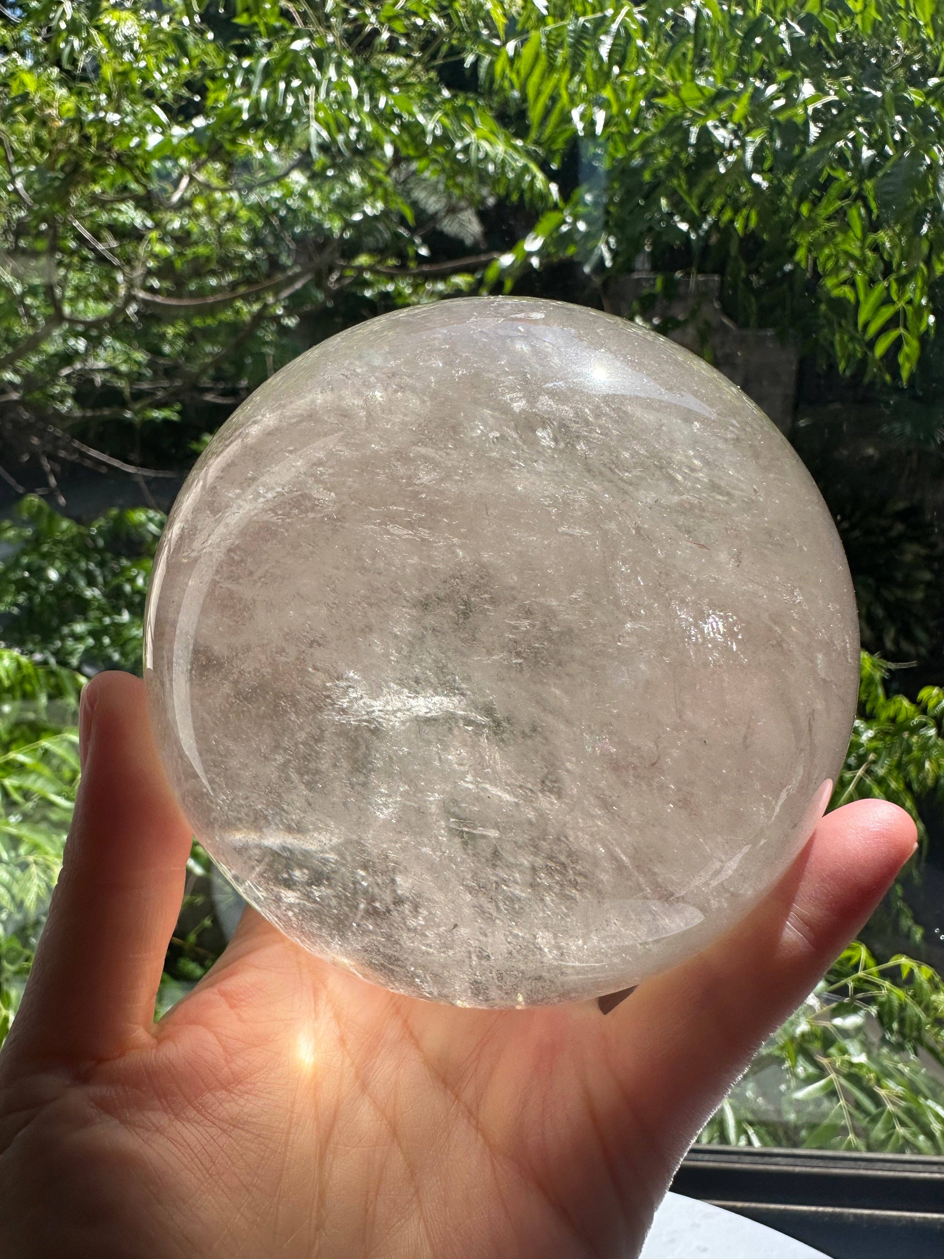 Moon Rituals – wholesale Spiritual stone/crystal – Light Smoky Quartz Sphere with Rainbow | Large Grounding Crystal Ball, christmas crystal gift #5