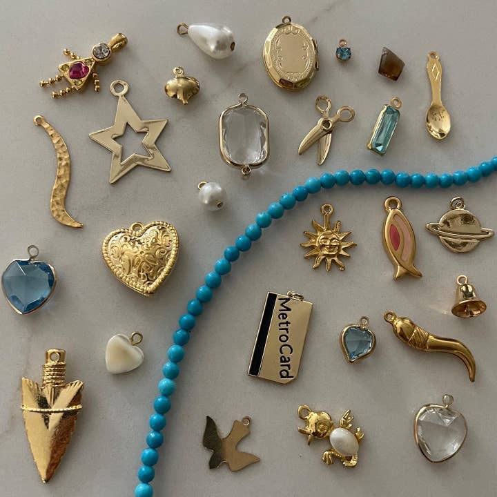 The Sage Vintage - Wholesale Individual Charm/Pendant - DIY Charm Pack - Beaded Blues
