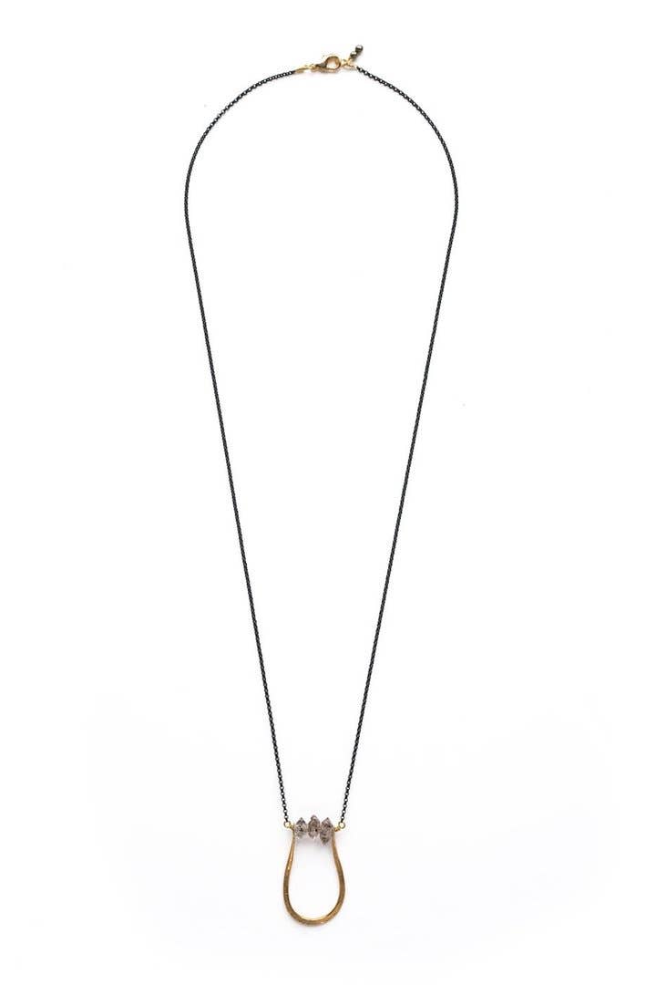 Collarbone Jewelry - Vendita all'ingrosso Collana con ciondolo/pendaglio - Pinched U Smoky Herkimer - Collana con trio1