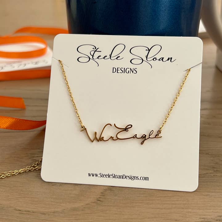 Steele Sloan Designs - Wholesale Pendant/Charm Necklace - NEW! Auburn War Eagle Game Day Necklace Gift for Auburn Fan