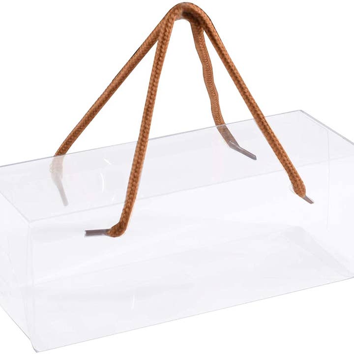 Hammont - Wholesale Party Favor Bag/Box - Clear Pet Plastic Storage Boxes With String 8 Pack 8"X3"X3"