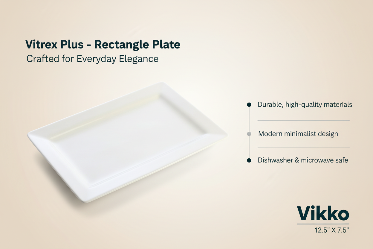 Kadra Kitchenware – wholesale Tallrikar – Vitrex Plus - Rektangelplatta, 12.5" X 7.5"3