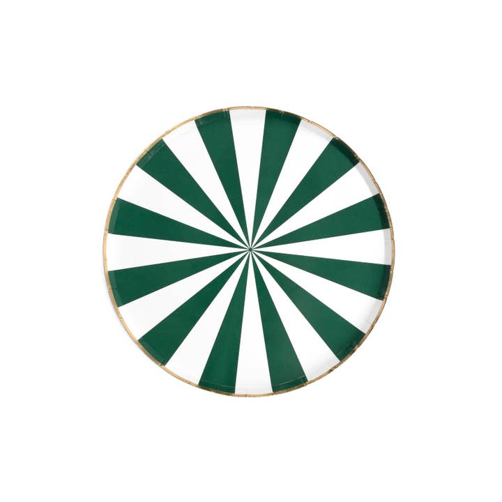 HOL24-DNP4- Green Candy Burst Dinner Paper Plates for wholesale by Gatherings by Curated Paperie