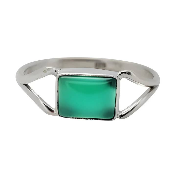 Green Onyx Sterling Silver Ring for wholesale by Amberman