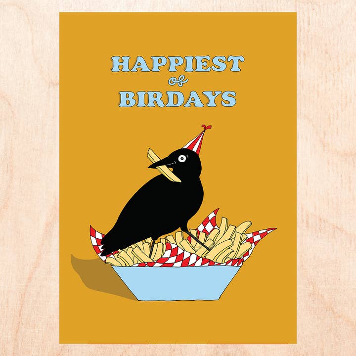 HAPPIEST BIRDAY Birthday Card for wholesale by FINEASSLINES