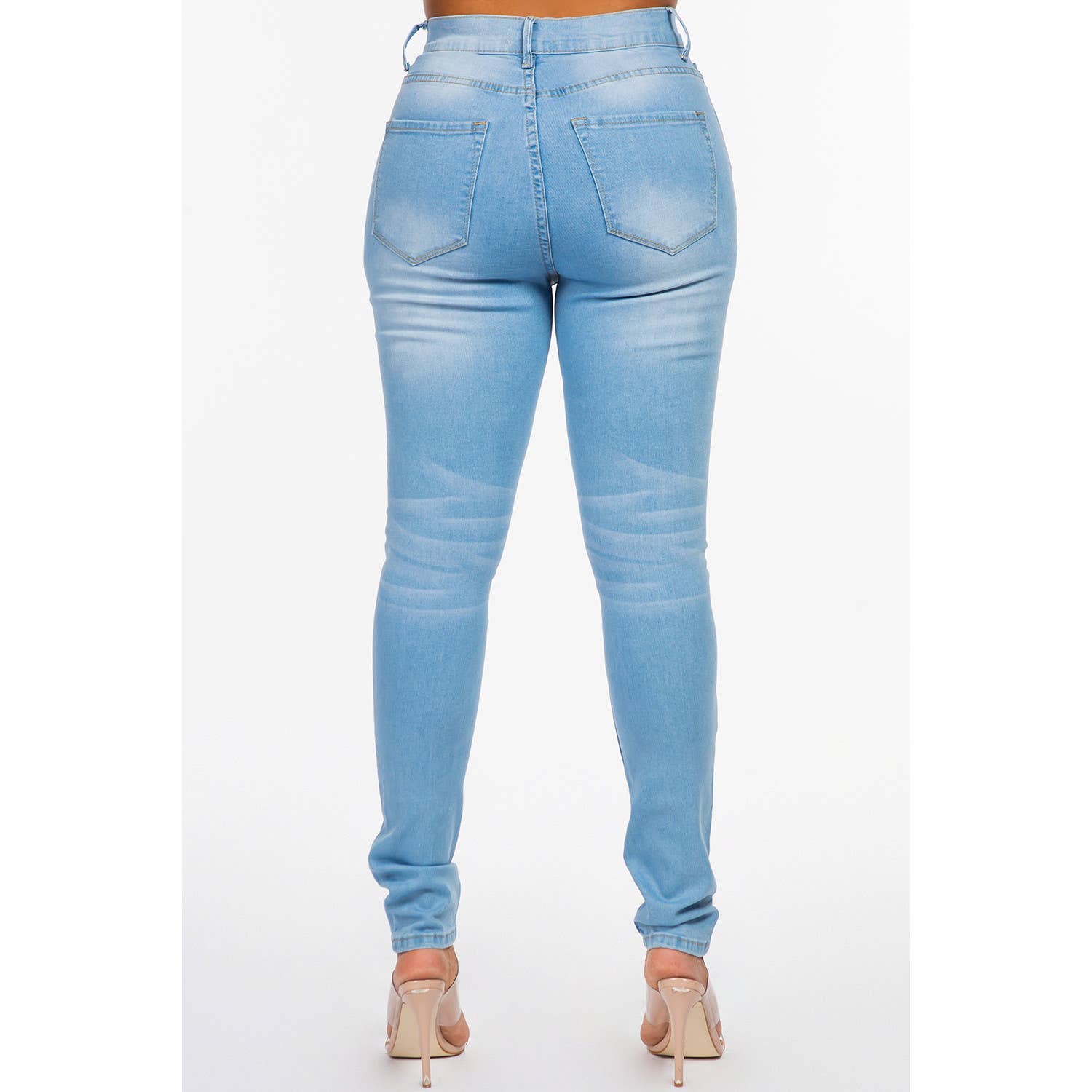 Blue Turtle - Wholesale Jeans - Women's - Seamed High Rise Skinny Jean Light Blue DH20233