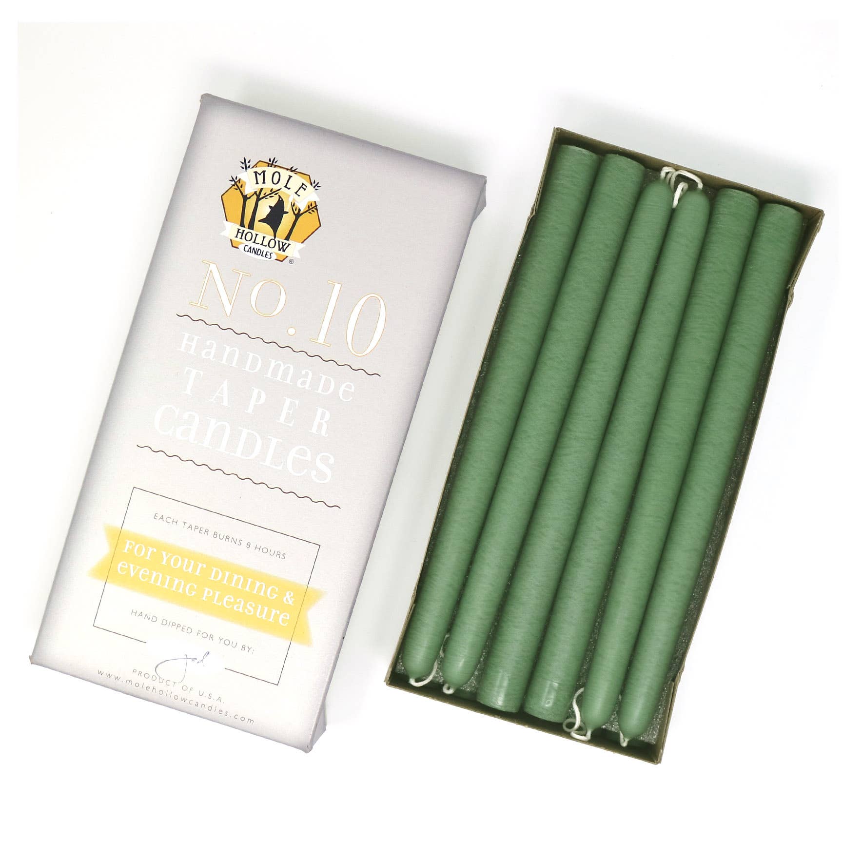 Mole Hollow Candles - Vente Bougies/bougeoirs coniques - Bougies effilées non parfumées trempées à la main de 10" - 39 couleurs fabriquées aux États-Unis26