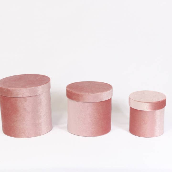 Elegant Design Supply - Wholesale Gift Box - Velvet Round Flower Hat Box with Lid10