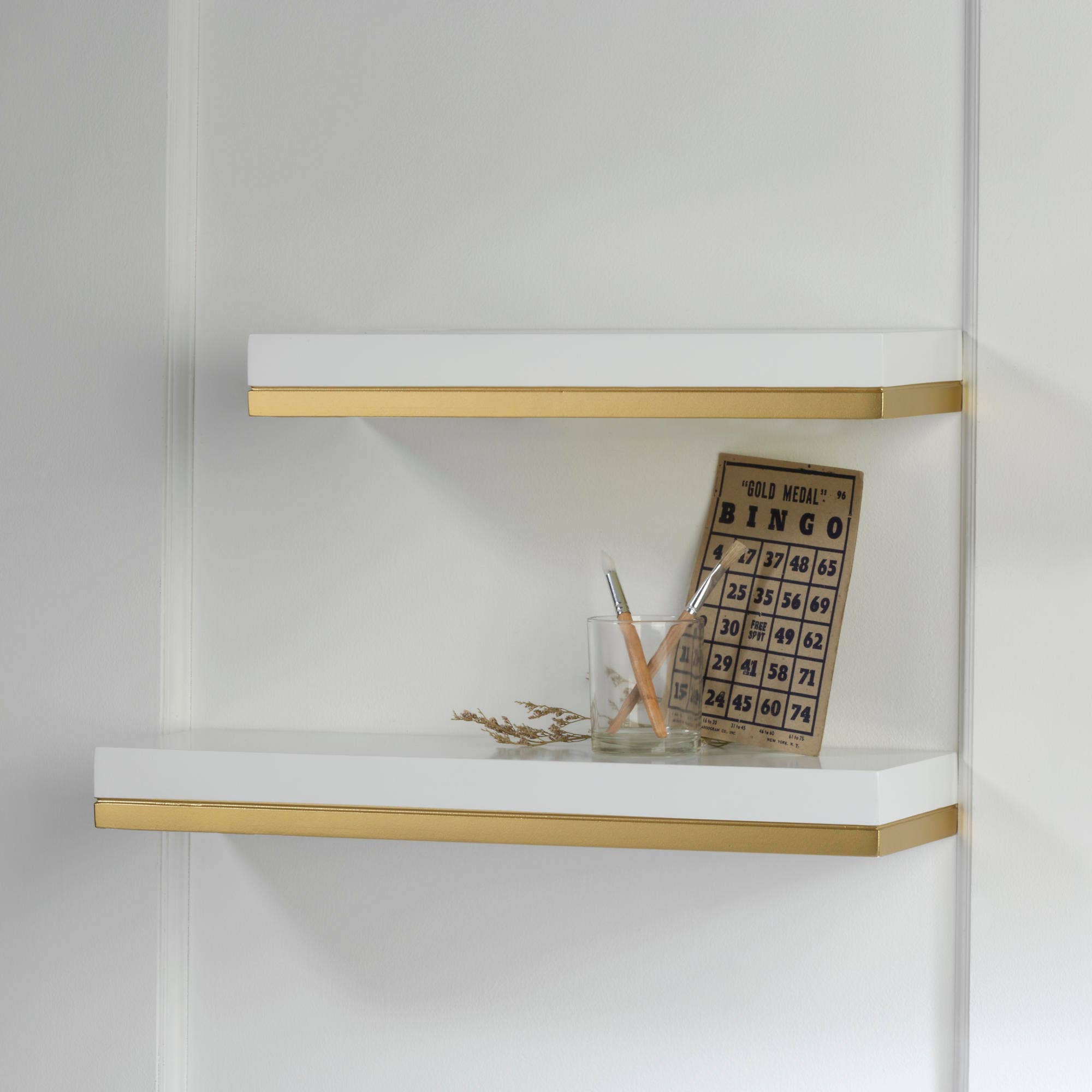 Tripar International - Vendita all'ingrosso Mensole da parete - Set di 2 mensole a parete sospese in legno0