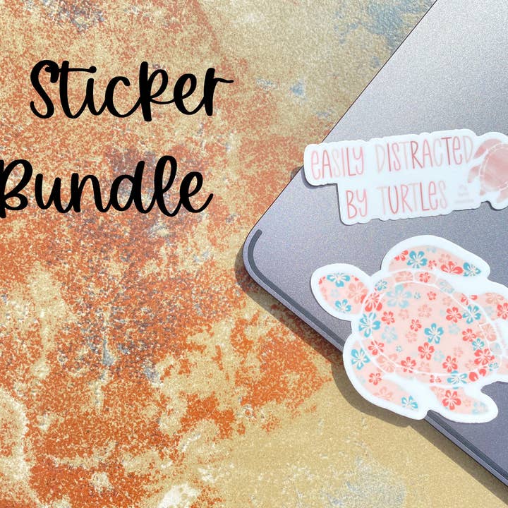 Turtle Sticker Bundle for wholesale by Tiny Turtle Creations