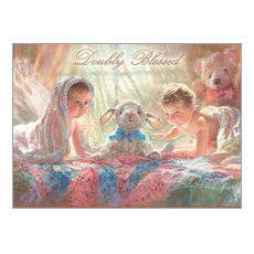 Tvillinger med Lam - Tro Baby Tvillinger Kort for engroshandel hos Legacy