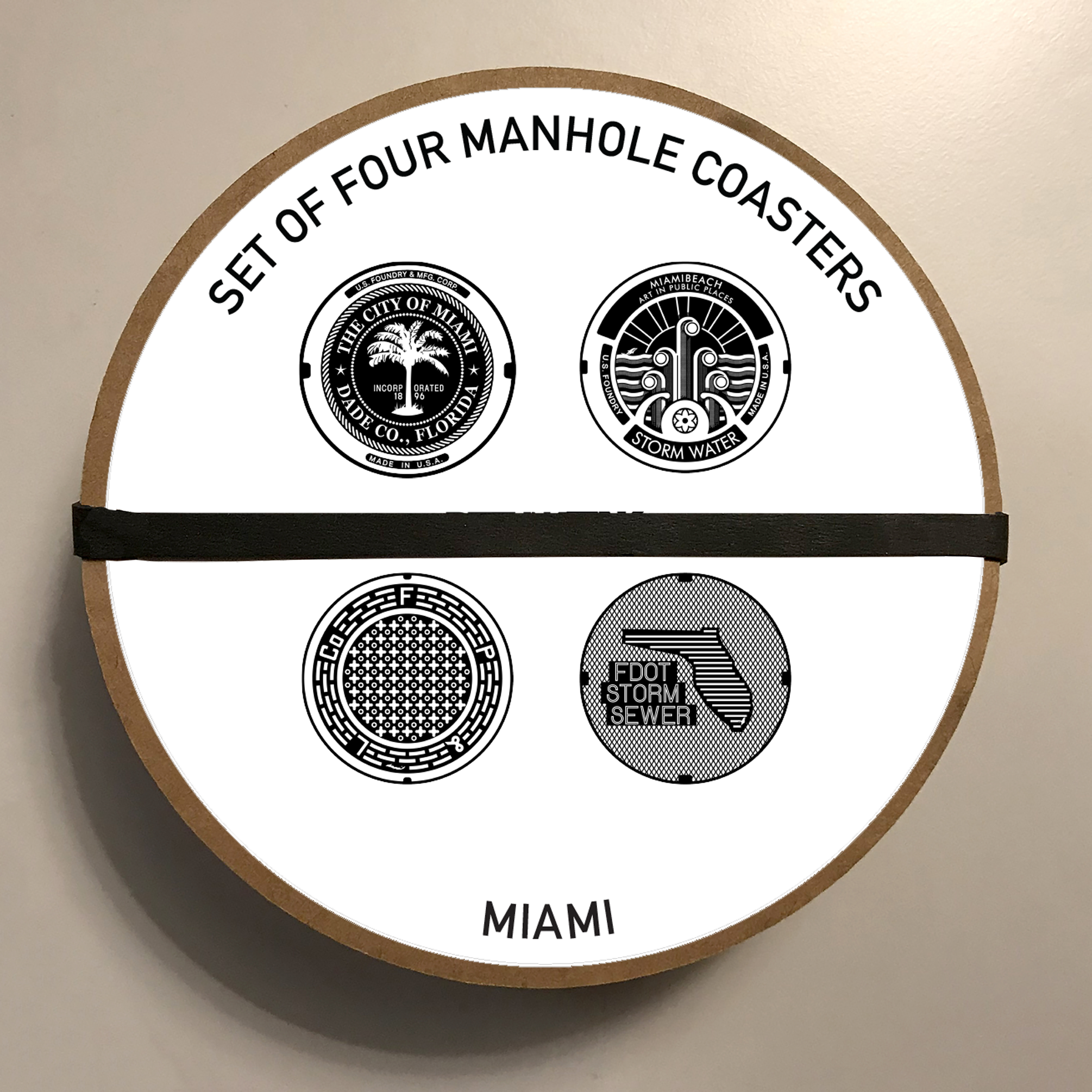 Tombino - Wholesale Coasters - Manhole Cover Coasters Miami1