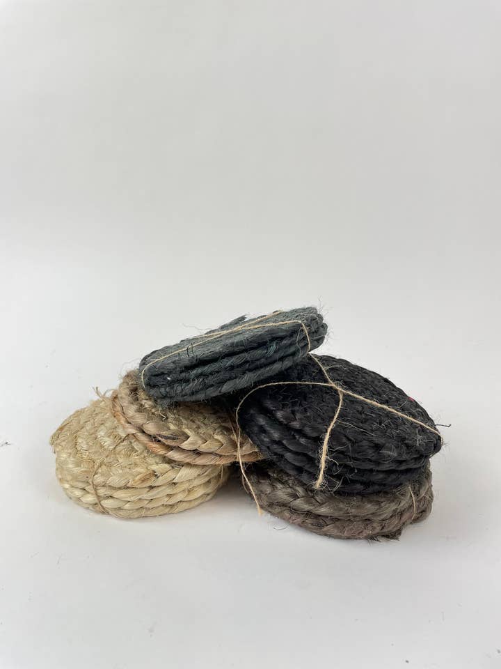 Set di 4 sottobicchieri in juta fatti a mano da 5» Spura Home per la vendita all'ingrosso da parte di Spura Home