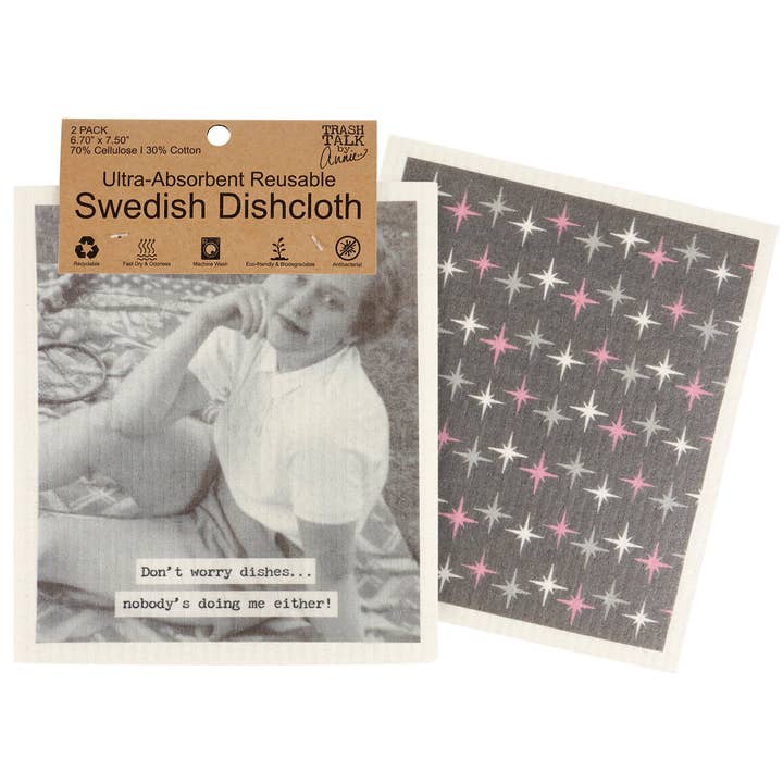 Don't Worry Dishes Swedish Cloth Set for wholesale by Primitives by Kathy