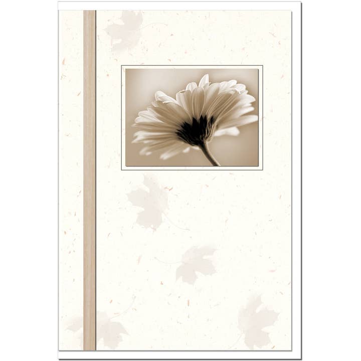 metALUm Carte de condoléances B6 – Fleur en sépia avec décoration en bois – Souvenir et amour pour la vente par metALUm
