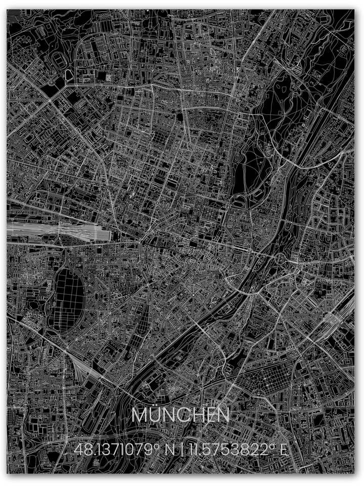 Metal citymap München for engroshandel hos Brandthout.