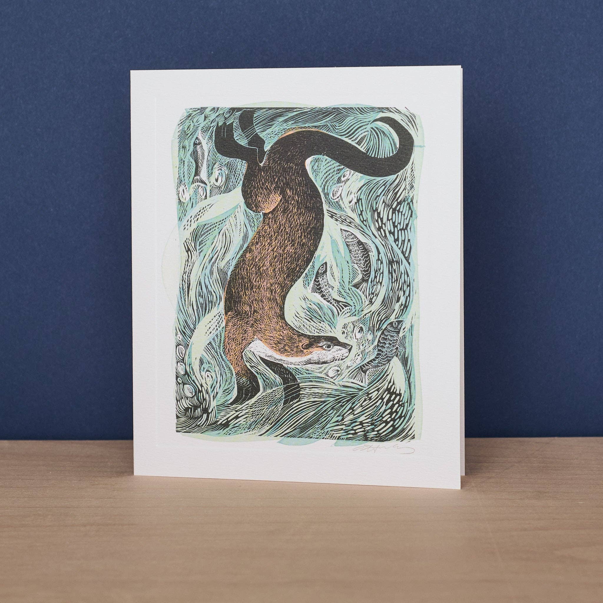 Art Angels - Wholesale Everyday Greeting Card - Fishing Otter0