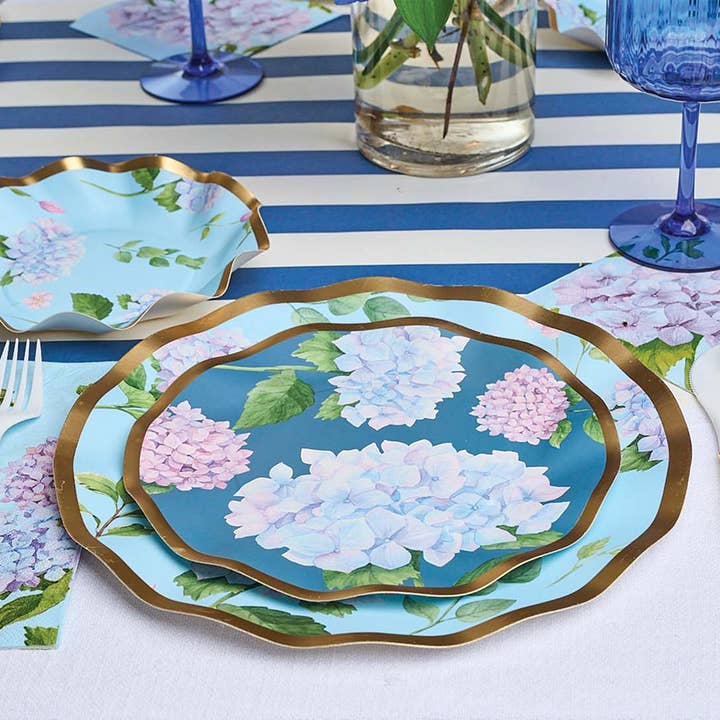 Sophistiplate - Wholesale Disposable plate - Salad Plate Hydrangea - 8pk3