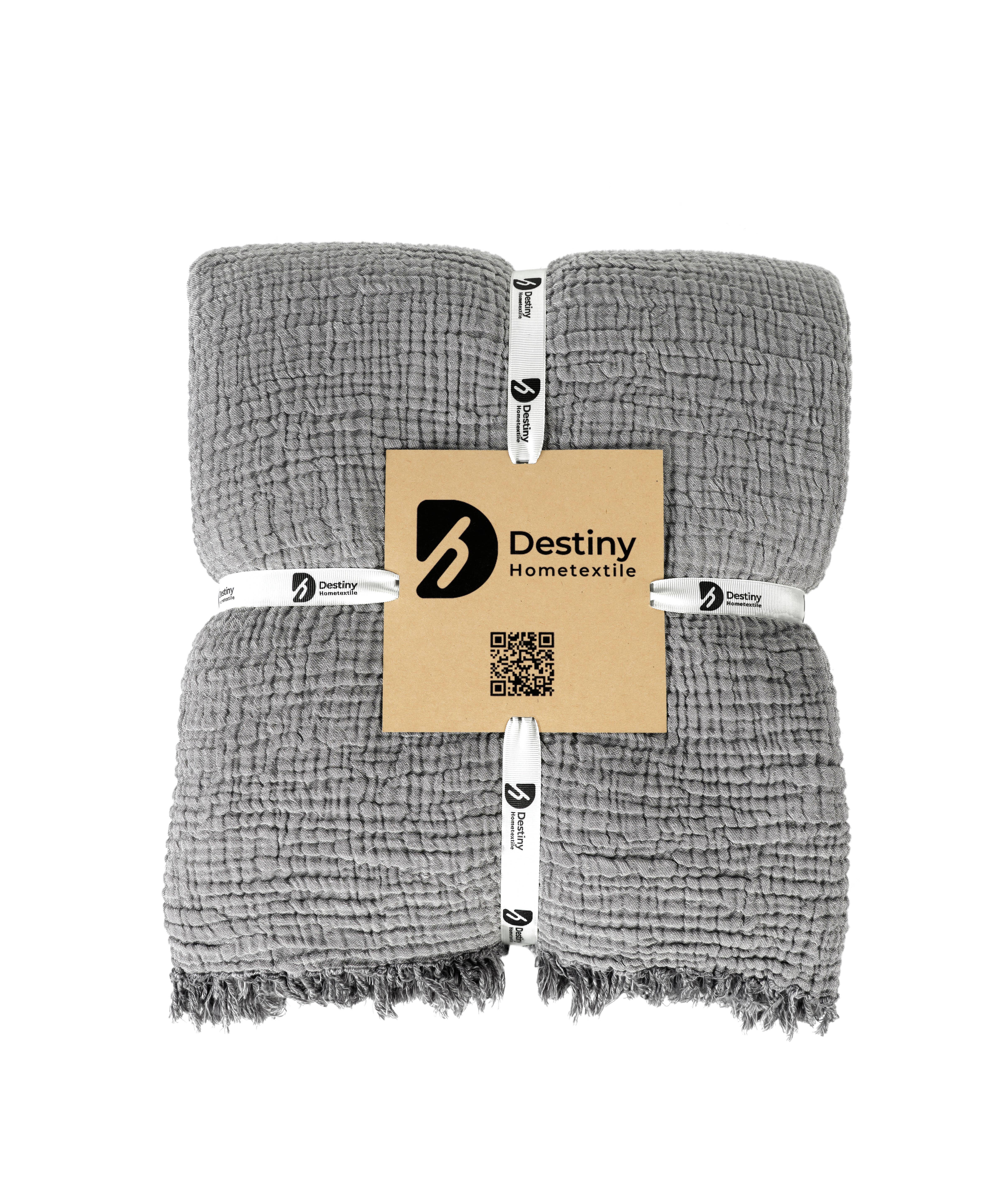 destinyhometex - Wholesale Throw Blanket - Purple color 4 layer gauze throw23