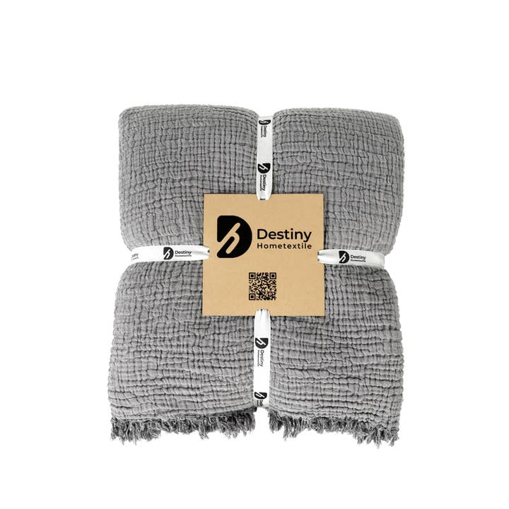 destinyhometex - Wholesale Throw Blanket - Purple color 4 layer gauze throw23