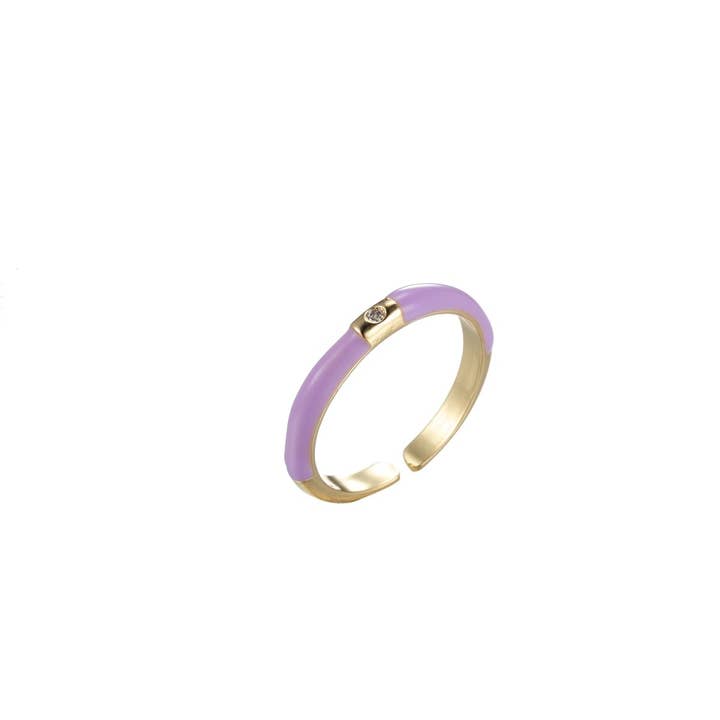 Aim Eternal - Wholesale Band/stacked ring - Colorful Enamel Stack Rings Gold Filled with Charming Cubic Zirconia Minimalist Fashion Jewelry O-860~O-8693