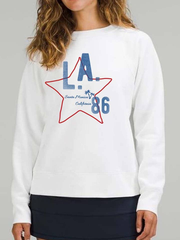 Grafische sweatshirts M7709-SW LA 86 voor wholesale door HARANG