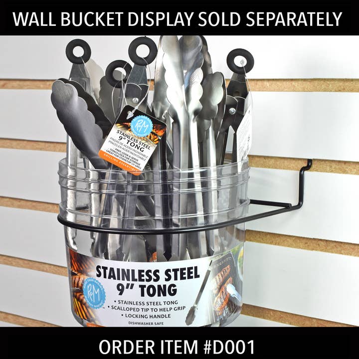 Recarga de cubo de pared de acero inoxidable de 9" con pinzas/24 para venta al por mayor de R&M International