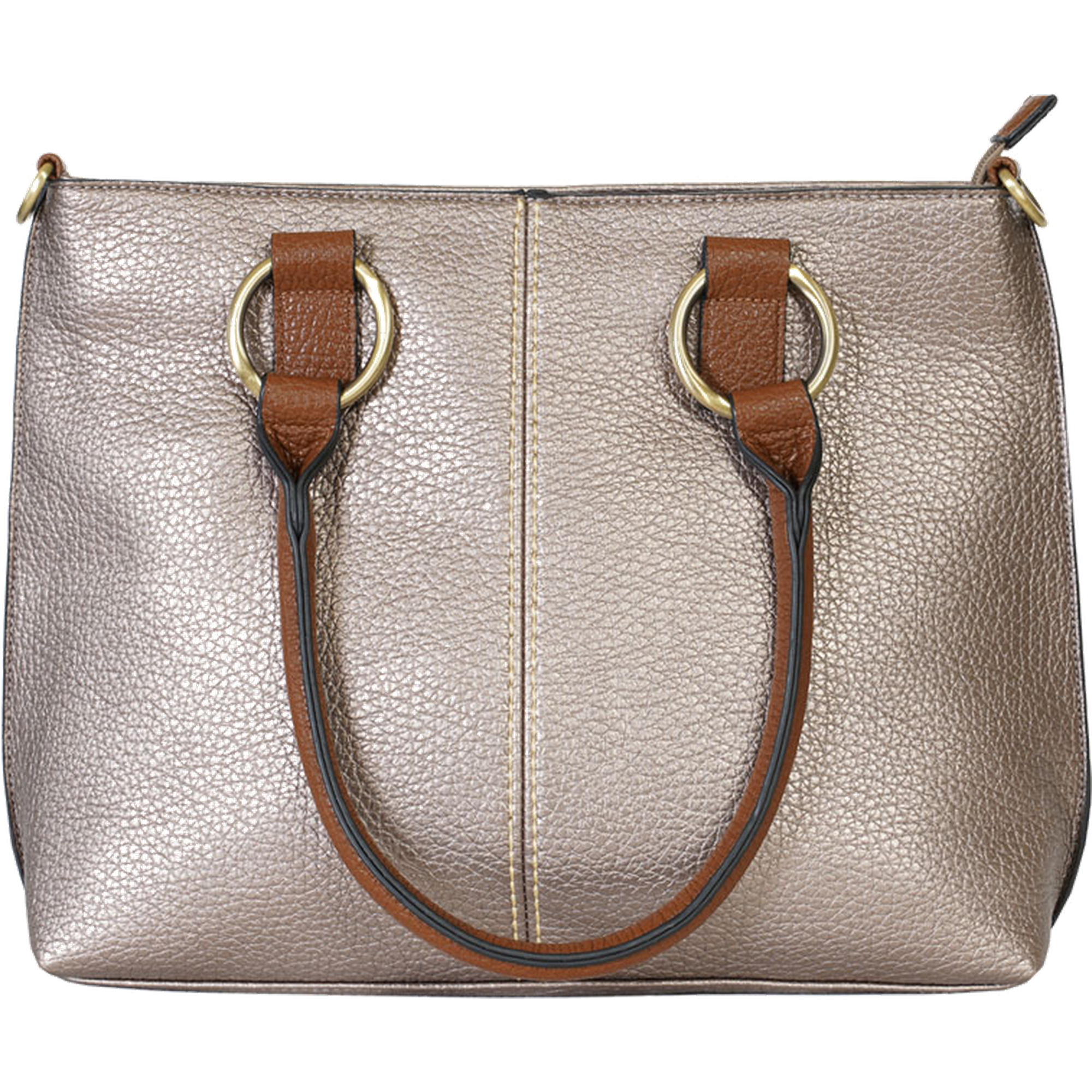 22 Tote - Wholesale Tote Bag - Women's - Pebbled Vegan Leather Triple-Compartment Shoulder Tote Bag2