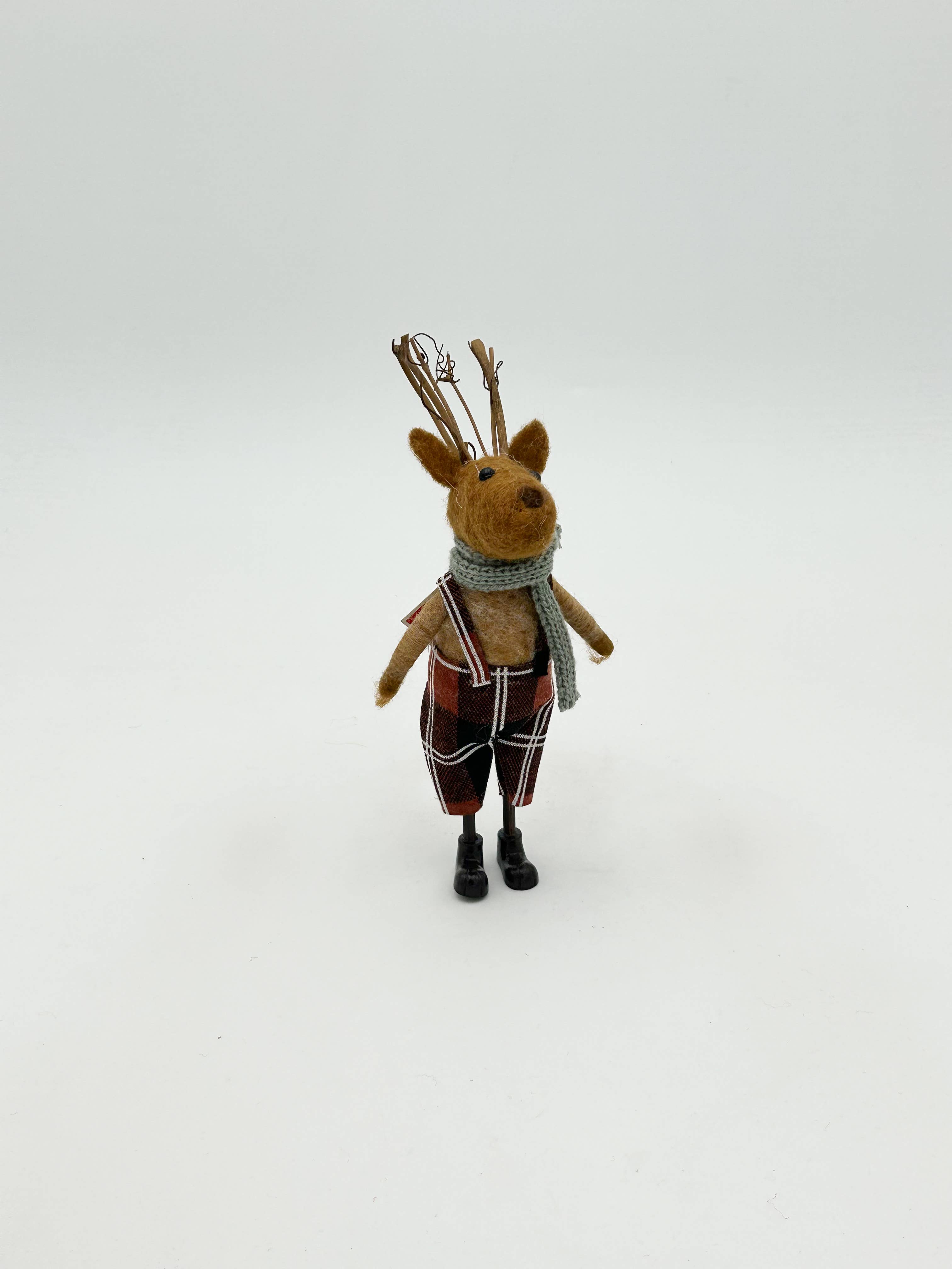 Kalid Christmas - Wholesale Christmas Decoration - Felt Figurine Christmas Tree Decoration - Mr Deer Kilt