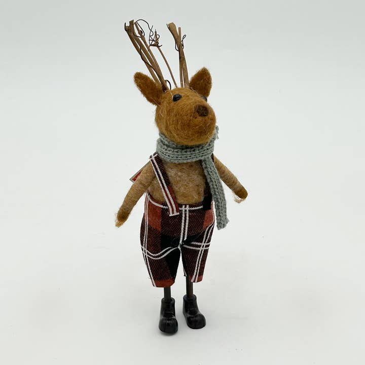 Kalid Christmas - Wholesale Christmas Decoration - Felt Figurine Christmas Tree Decoration - Mr Deer Kilt0