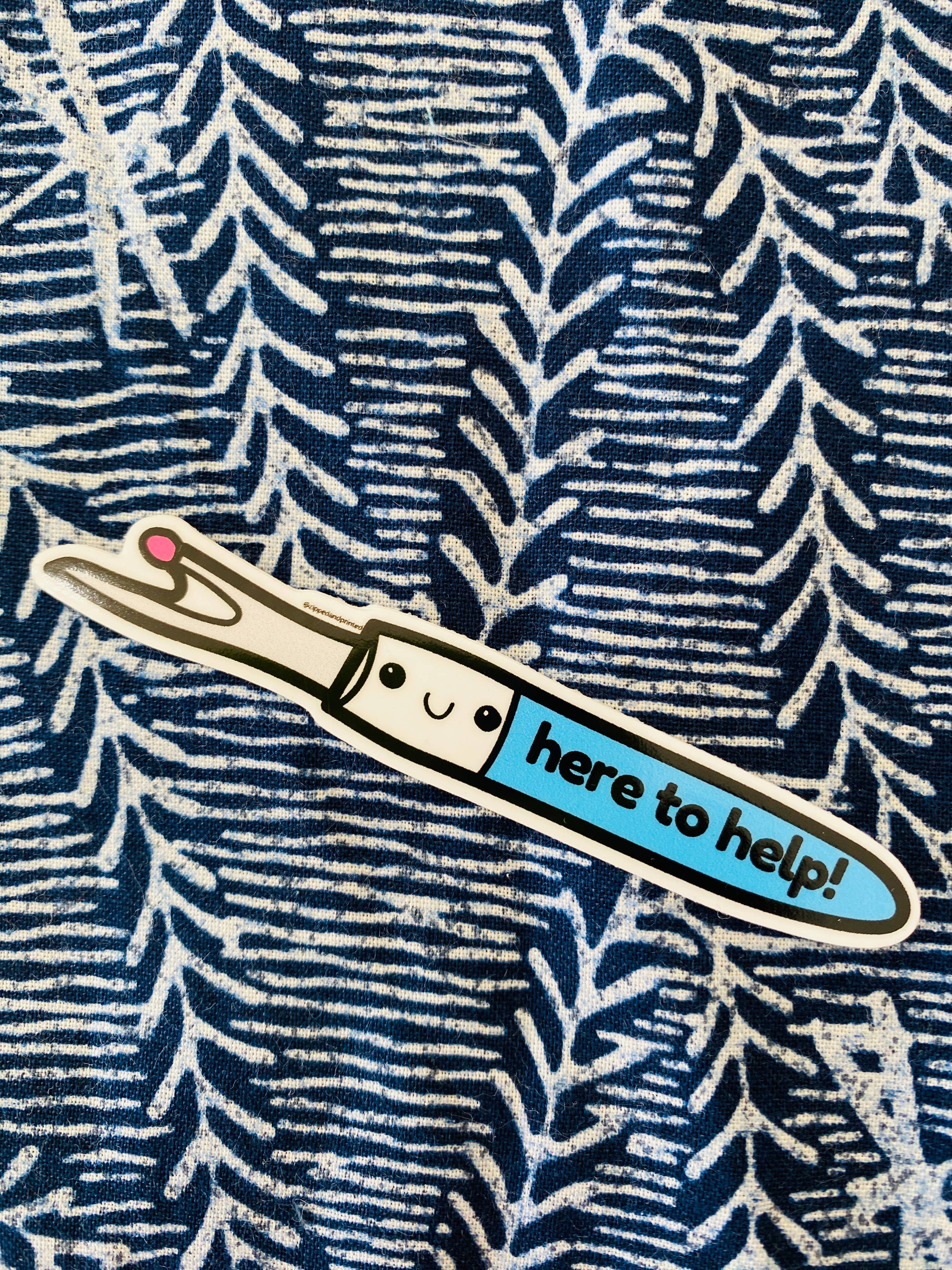 Zipped & Printed - Wholesale Phone & Laptop Stickers - Here to Help Sewing and Quilting Notions Sticker5