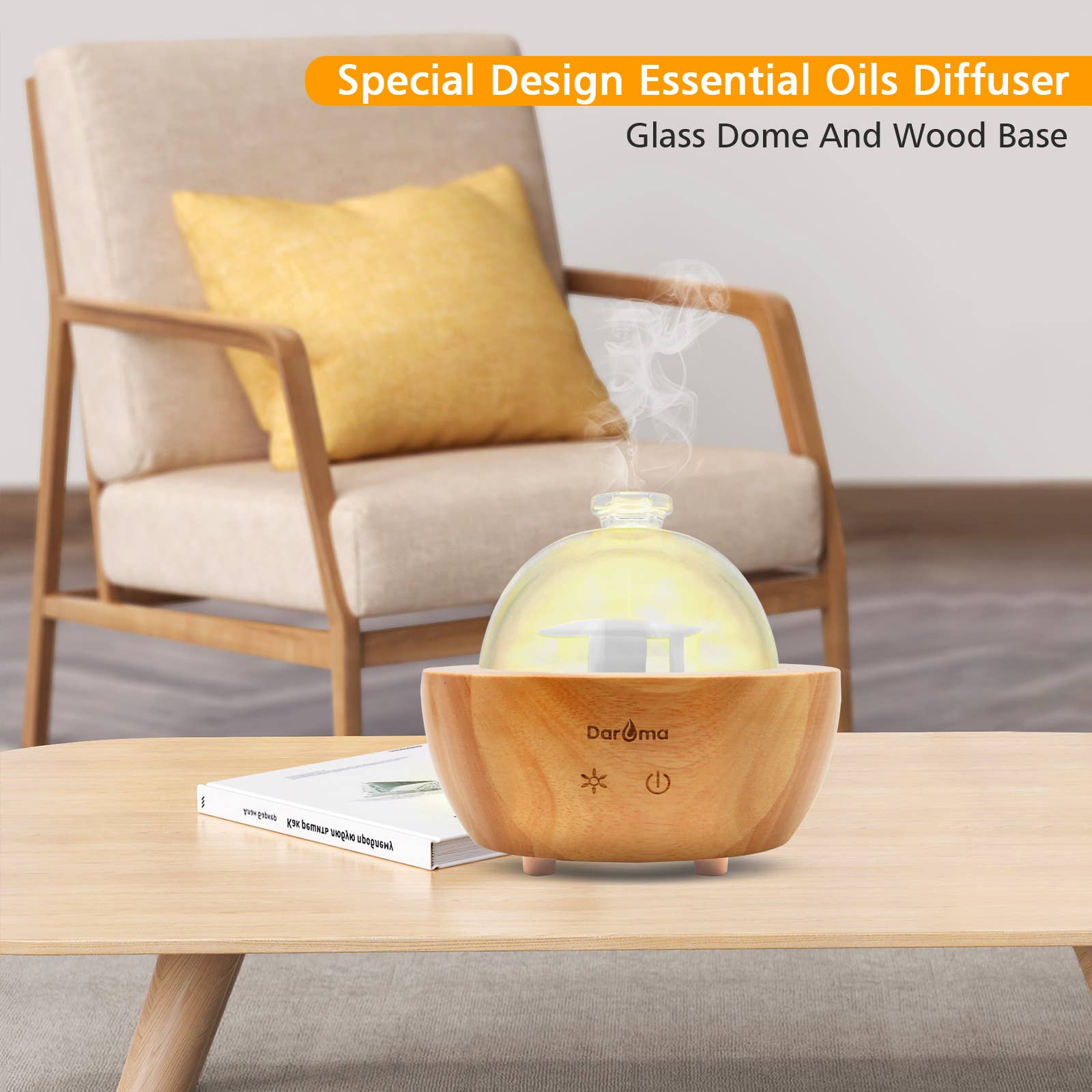 DAROMA - Wholesale Electronic Diffuser - Remote Handmade Glass & Real Wood Essential Oil Diffuser1