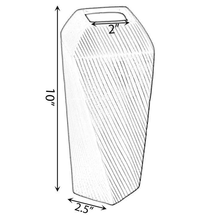 Quickway Imports - Wholesale Vase - Decorative Ceramic Square Twisted Centerpiece Table Vase6