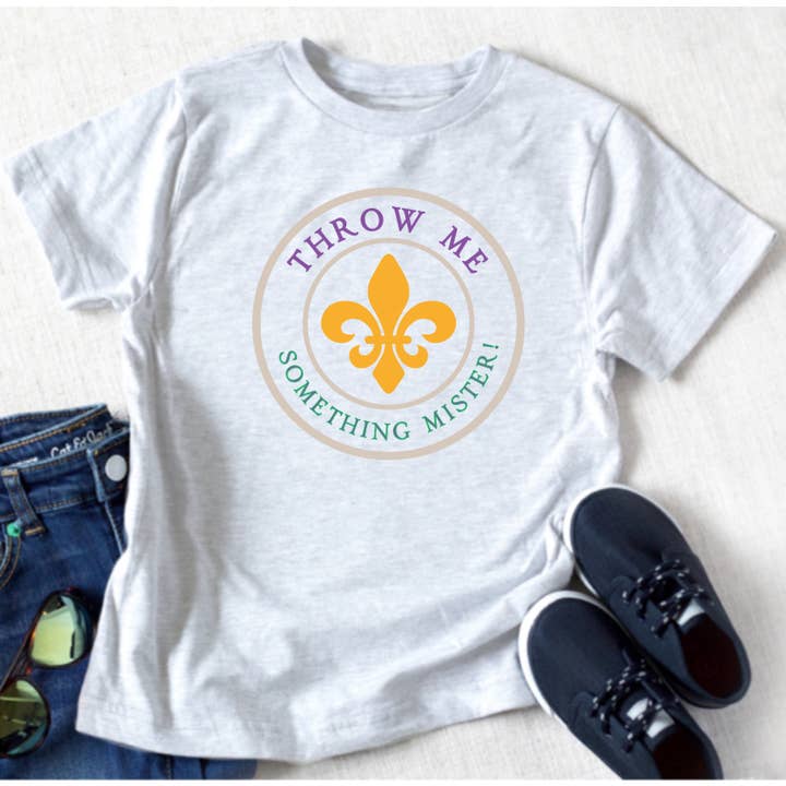 Throw Me Something Mister Mardi Gras Youth Tee for wholesale by Painted Skies