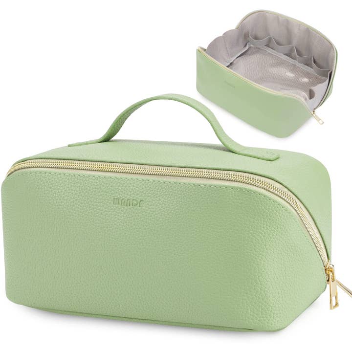 wandf – Großhandel Schmink-/Kosmetiktasche – Offene, flache Kosmetiktasche aus veganem Leder, Kosmetiktasche mit Reißverschluss29