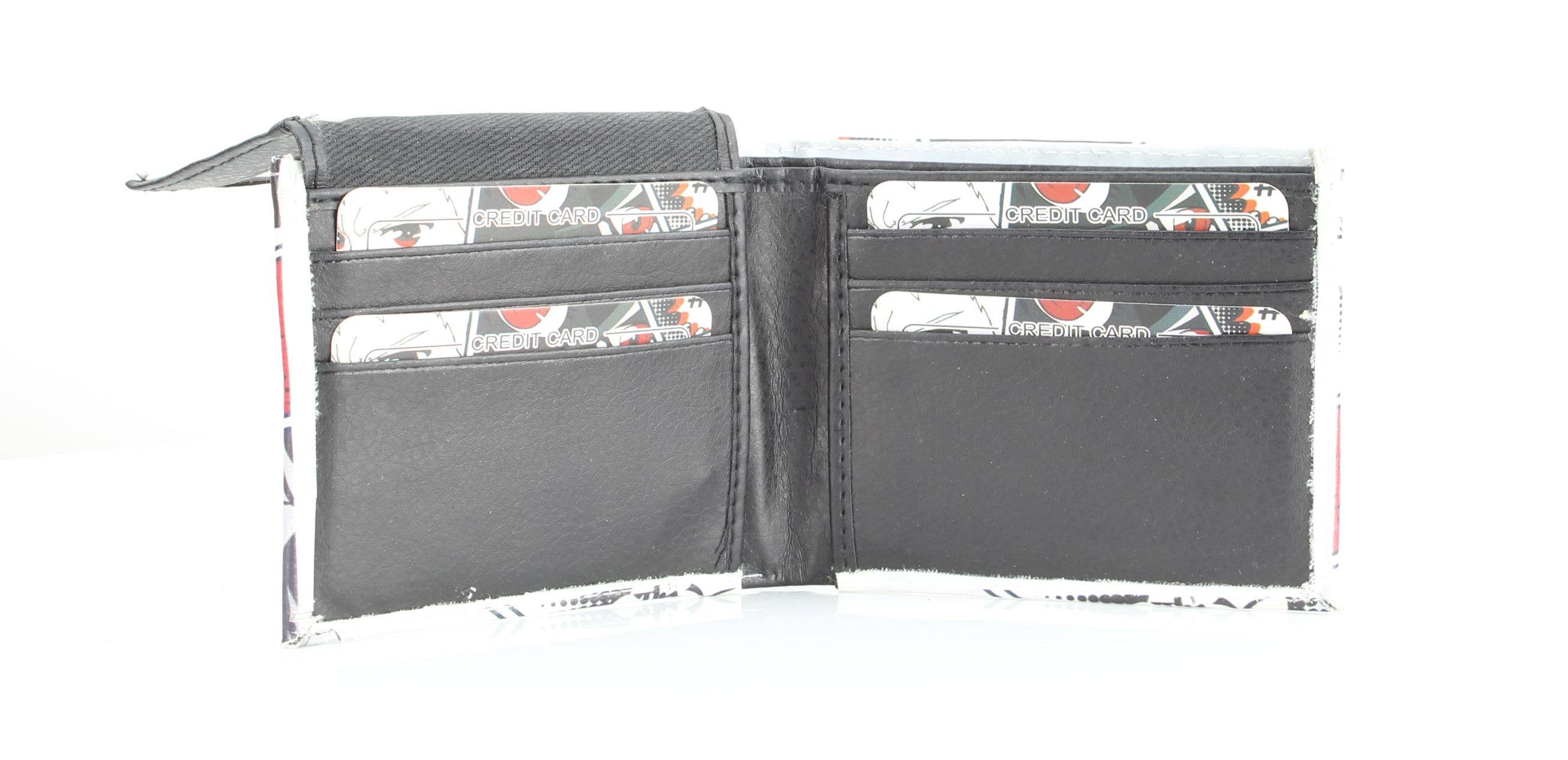 Leather Impressions Inc - Vente Portefeuille – homme - Portefeuille à deux volets végétalien Anime Design 13 avec boîte cadeau1