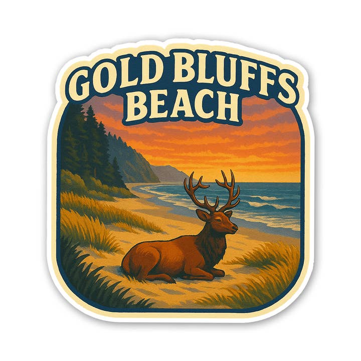 Adesivo Gold Bluffs Beach per la vendita all'ingrosso da parte di Sticker Atlas