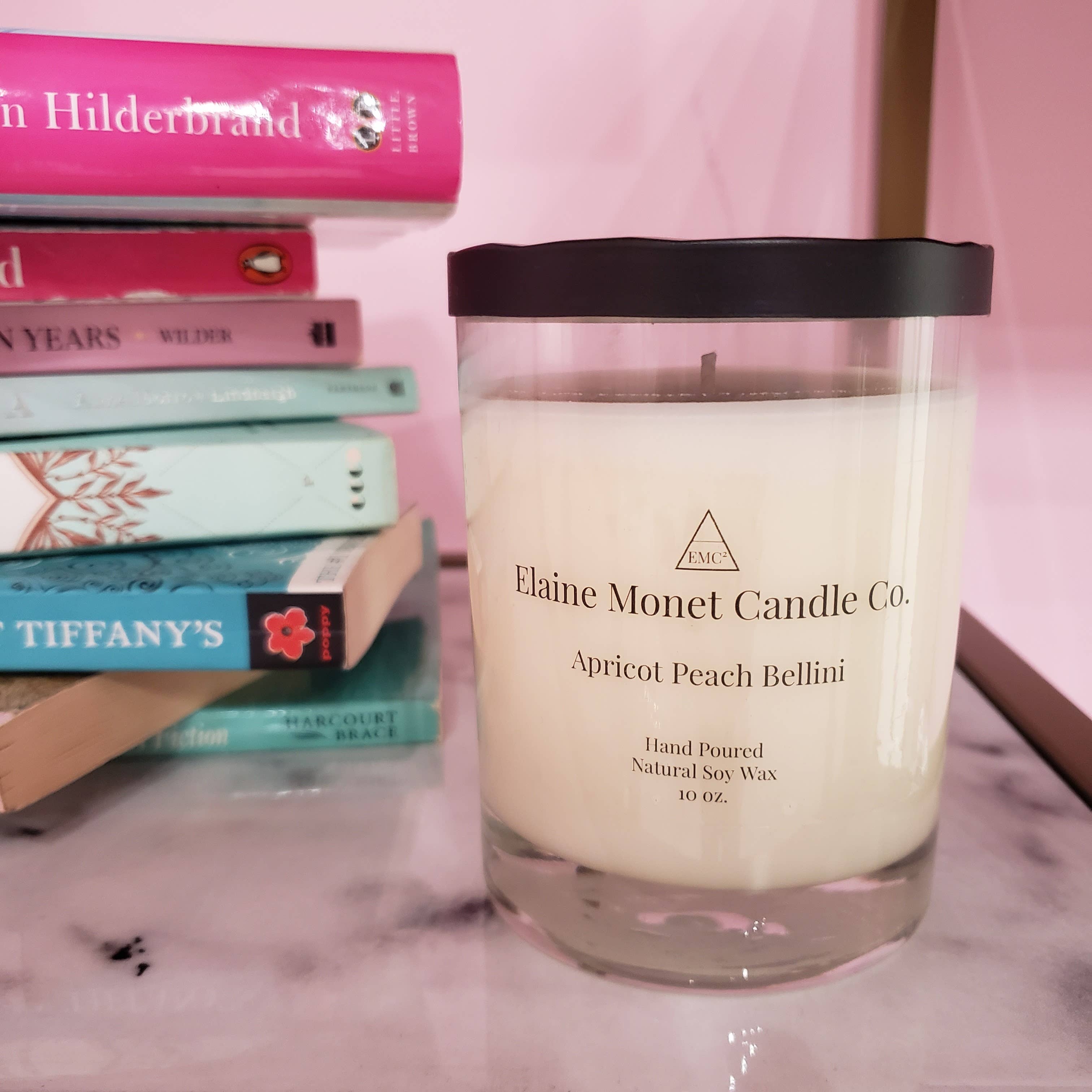 Apricot Peach Bellini Soy Candle for wholesale by Elaine Monet Candle Co