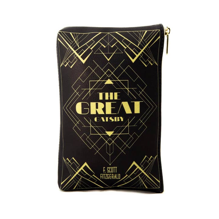 Well Read Company - Wholesale Pouch - Women's - The Great Gatsby Art Deco Black Book Pouch Purse Clutch