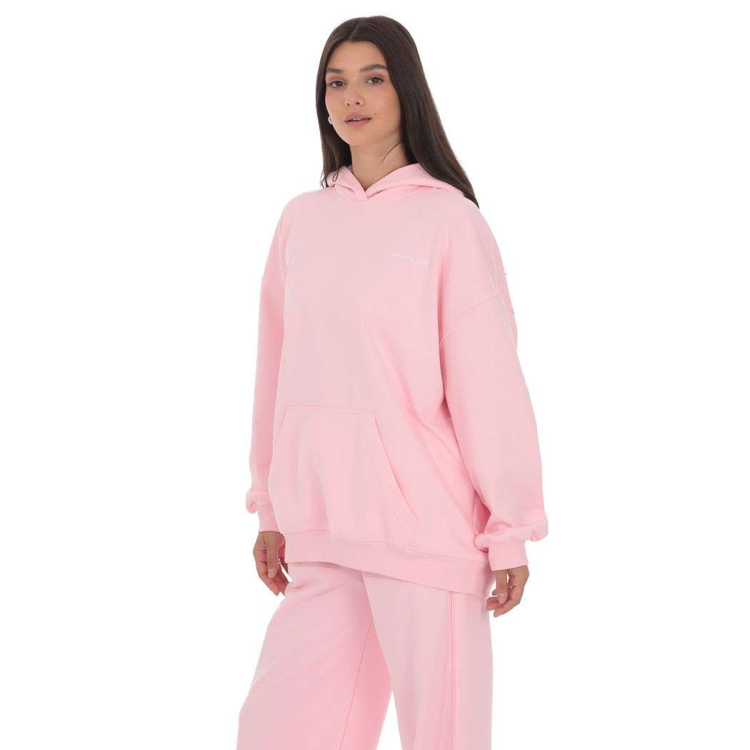 Lucy In The Sky – Engroshandel Kjole - Dame – Oversized Lucy hættetrøje i pink3