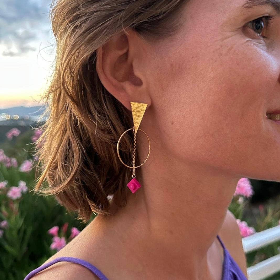 Brique d'Oreille - Vente Boucles d'oreilles pendantes - Boucles d'oreilles ethniques dorées - Les Voyageuses16