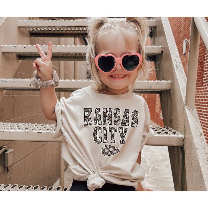 Daisy Leopard Kansas City Arrowhead Tee (Select Your Color) for wholesale by The Red Rival Wholesale