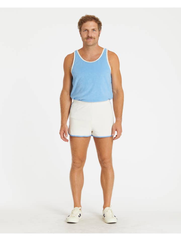Hammies - Wholesale Tank Top - Men's - Men's Terry Tank (Blue Poppy/Cream)